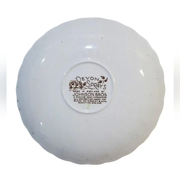 Johnson Bros.-Lot of 7 Vintage Devon Sprays Hand Engraving 6" Floral Pla… - Picture 5 of 6